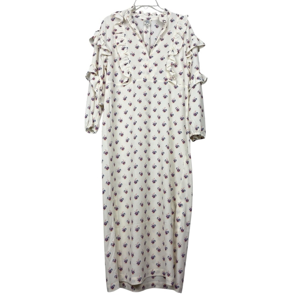 Baum Und Pferdgarten Floral Cottage Printed Ruffle Boho Long Sleeve Dress - Picture 3 of 7